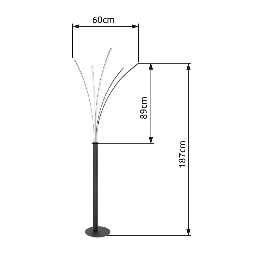 Globo - LED Dimming αφής επιδαπέδιο φωτιστικό LED/36W/230V γυαλιστερό χρώμιο