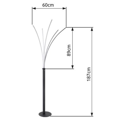 Globo - LED ρυθμιζόμενο επιδαπέδιο φωτιστικό με αισθητήρα αφής LED/36W/230V μαύρο