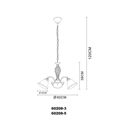 Globo - Πολύφωτο σε αλυσίδα 3xE27/60W/230V