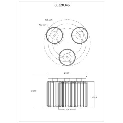 Globo - Φωτιστικό οροφής 3xE27/60W/230V διάμετρος 35 cm