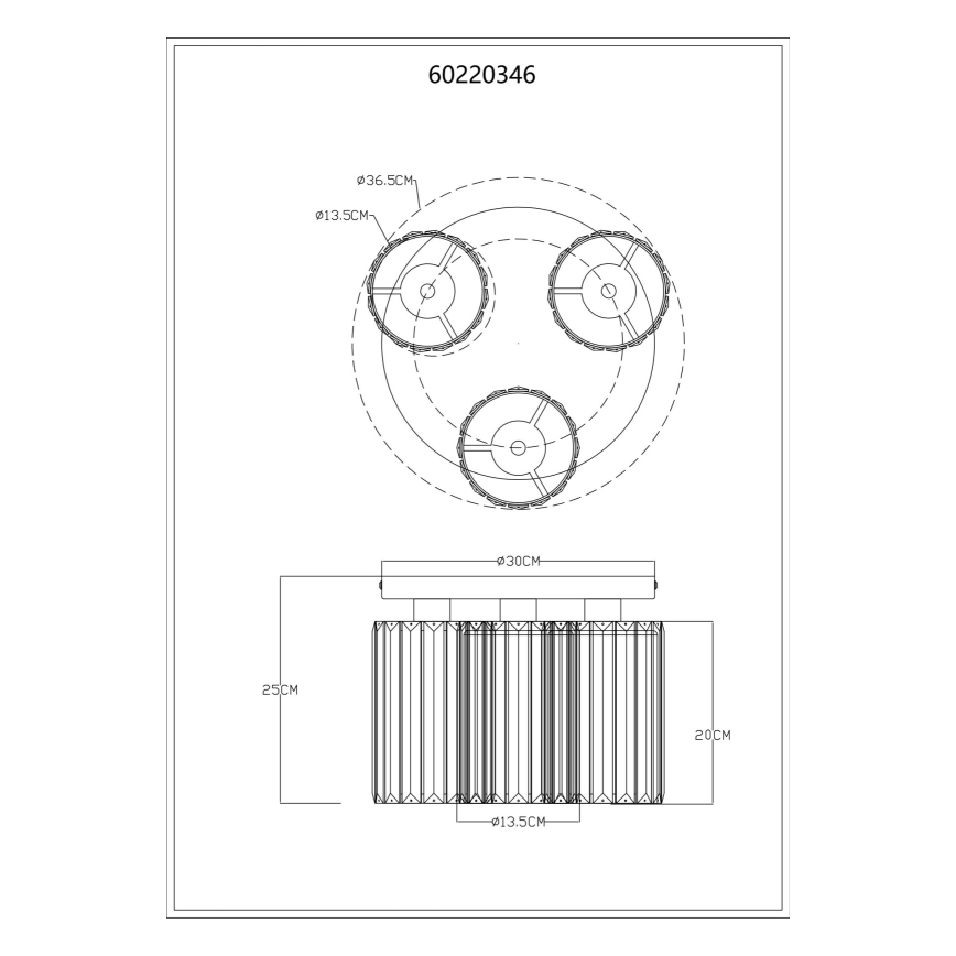 Globo - Φωτιστικό οροφής 3xE27/60W/230V διάμετρος 35 cm