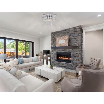 Globo - Φωτιστικό οροφής 3xE14/40W/230V διάμετρος 38 cm γυαλιστερό χρώμιο