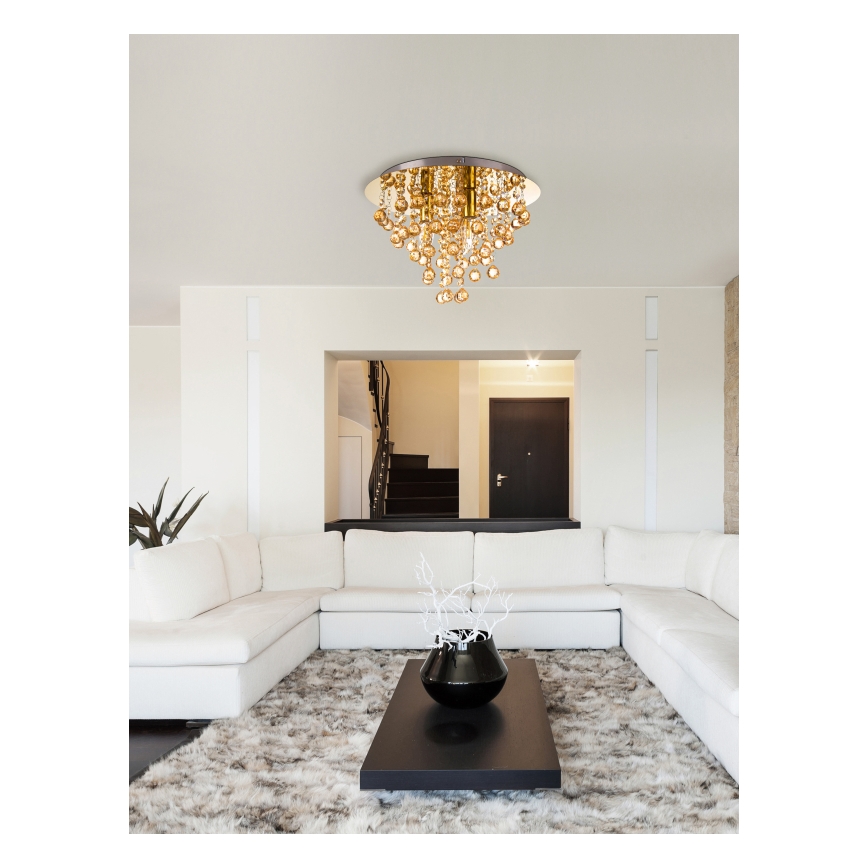 Globo - Φωτιστικό οροφής 3xE14/40W/230V διάμετρος 38 cm χρυσό