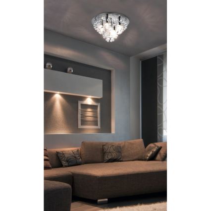 Globo - Φωτιστικό οροφής 5xE14/40W/230V διάμετρος 46 cm γυαλιστερό χρώμιο