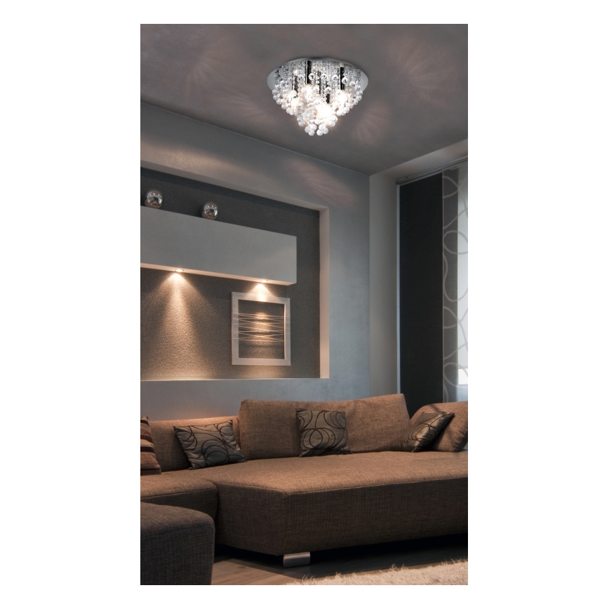 Globo - Φωτιστικό οροφής 5xE14/40W/230V διάμετρος 46 cm γυαλιστερό χρώμιο