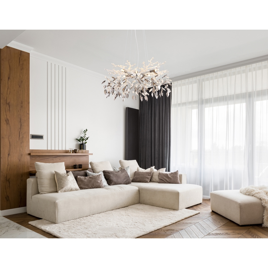 Globo - Κρεμαστό φωτιστικό οροφής 8xG9/8W/230V διάμετρος 61 cm γυαλιστερό χρώμιο
