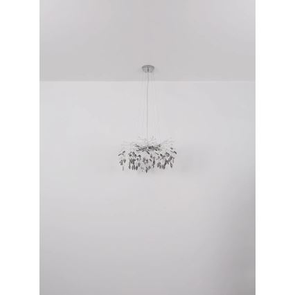 Globo - Κρεμαστό φωτιστικό οροφής 8xG9/8W/230V διάμετρος 61 cm γυαλιστερό χρώμιο