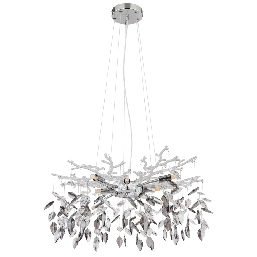 Globo - Κρεμαστό φωτιστικό οροφής 8xG9/8W/230V διάμετρος 61 cm γυαλιστερό χρώμιο