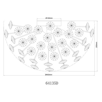 Globo - Φωτιστικό οροφής LED 4xG9/3,5W/230V διάμετρος 45 cm χρυσό