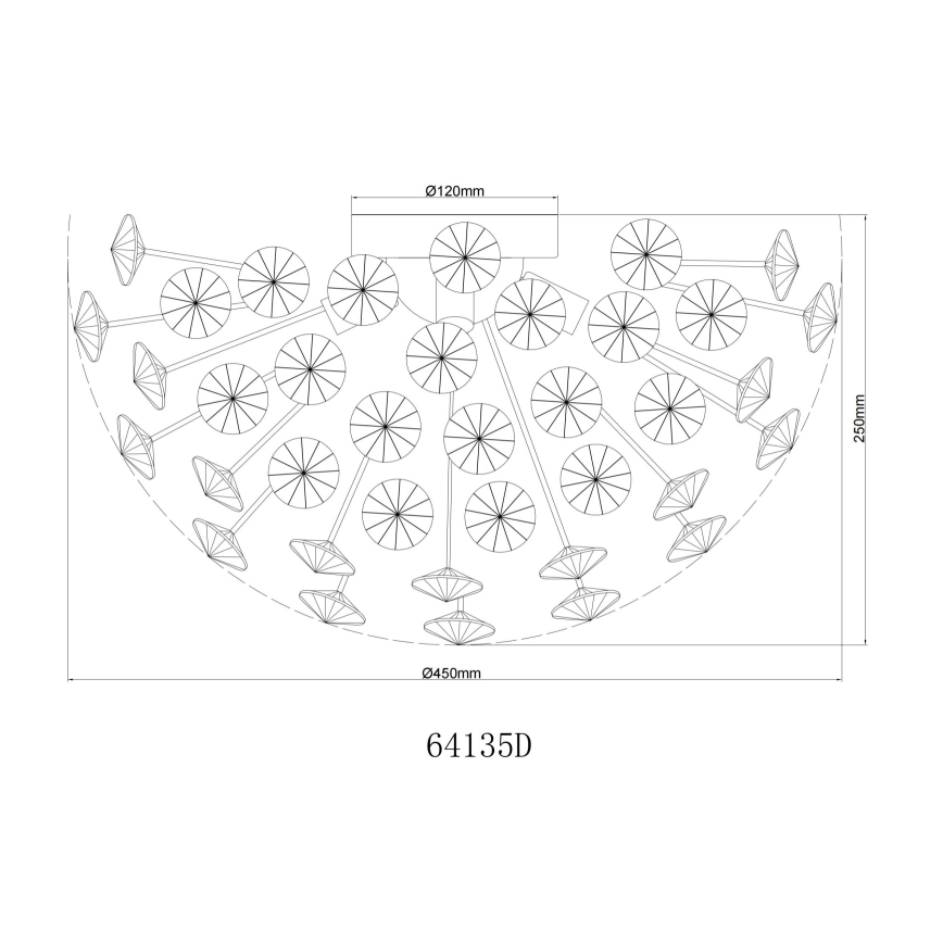 Globo - Φωτιστικό οροφής LED 4xG9/3,5W/230V διάμετρος 45 cm χρυσό