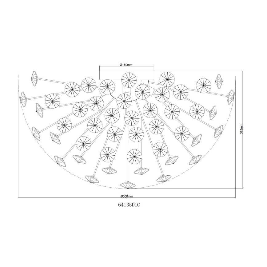 Globo - Φωτιστικό οροφής LED 6xG9/3,5W/230V διάμετρος 60 cm γυαλιστερό χρώμιο