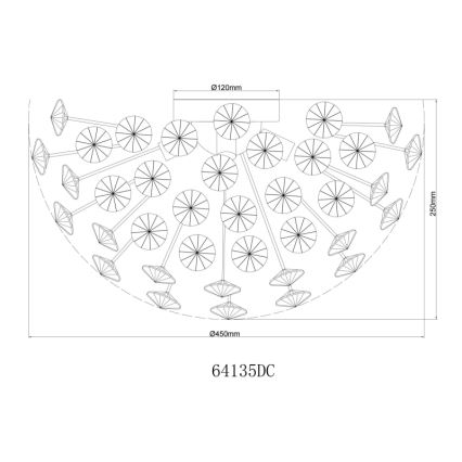 Globo - Φωτιστικό οροφής LED 4xG9/3,5W/230V διάμετρος 45 cm γυαλιστερό χρώμιο