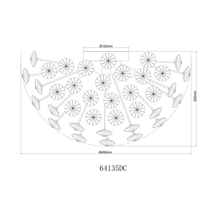 Globo - Φωτιστικό οροφής LED 4xG9/3,5W/230V διάμετρος 45 cm γυαλιστερό χρώμιο