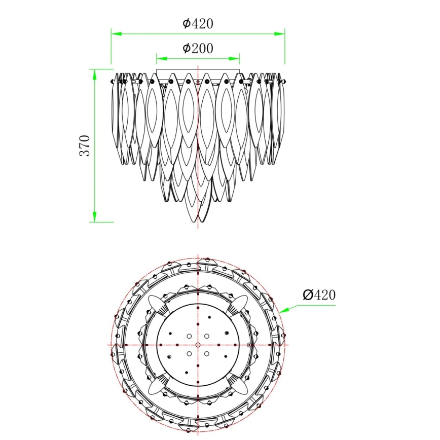 Globo - Φωτιστικό οροφής 5xE14/40W/230V διάμετρος 42 cm