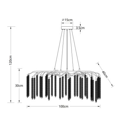 Globo - Κρεμαστό φωτιστικό σε καλώδιο 9xG9/8W/230V