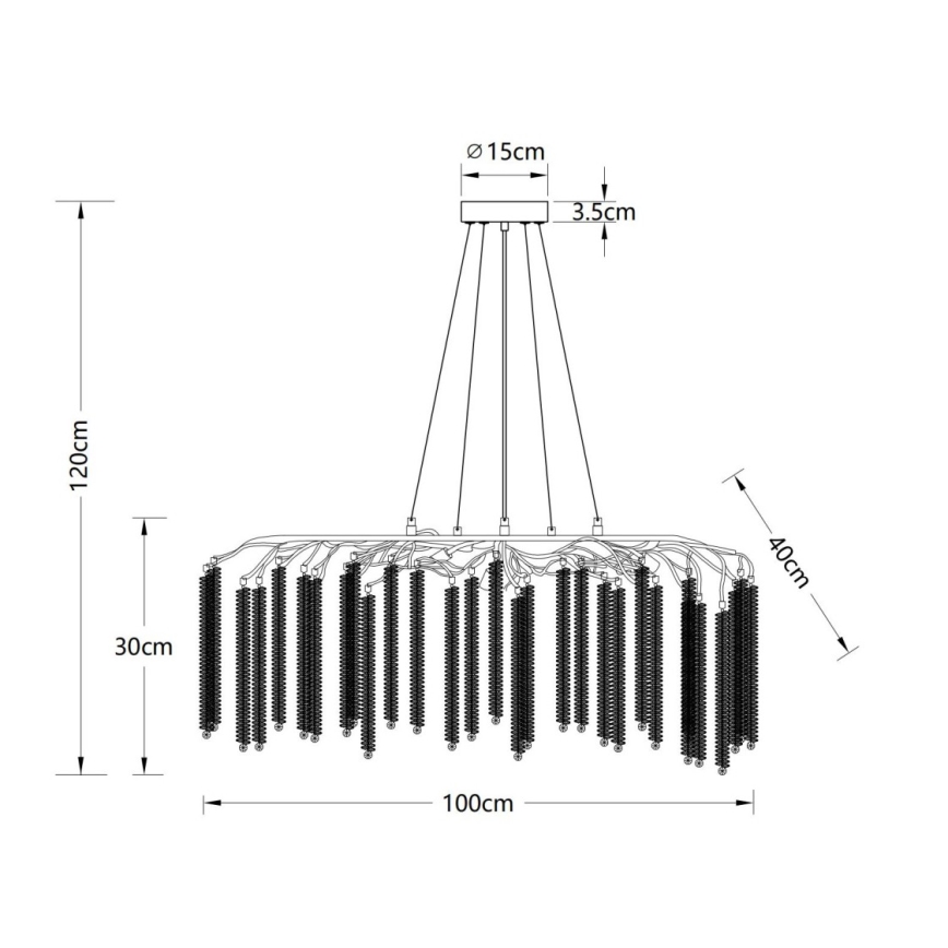 Globo - Κρεμαστό φωτιστικό σε καλώδιο 9xG9/8W/230V