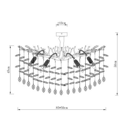 Globo - Πολυέλαιος σε ράβδο 7xE14/40W/230V χρυσό