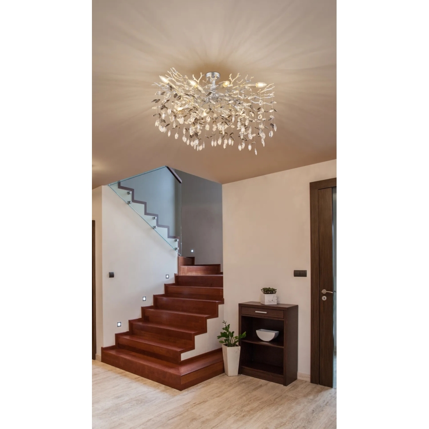 Globo - Φωτιστικό οροφής σε ράβδο 7xE14/40W/230V ασημί