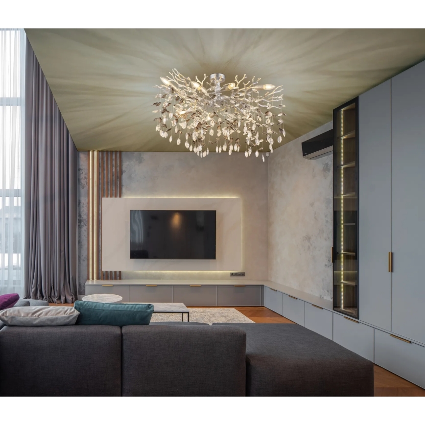 Globo - Φωτιστικό οροφής σε ράβδο 7xE14/40W/230V ασημί