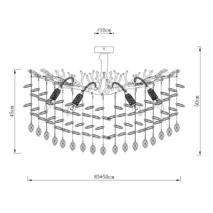 Globo - Φωτιστικό οροφής σε ράβδο 7xE14/40W/230V ασημί