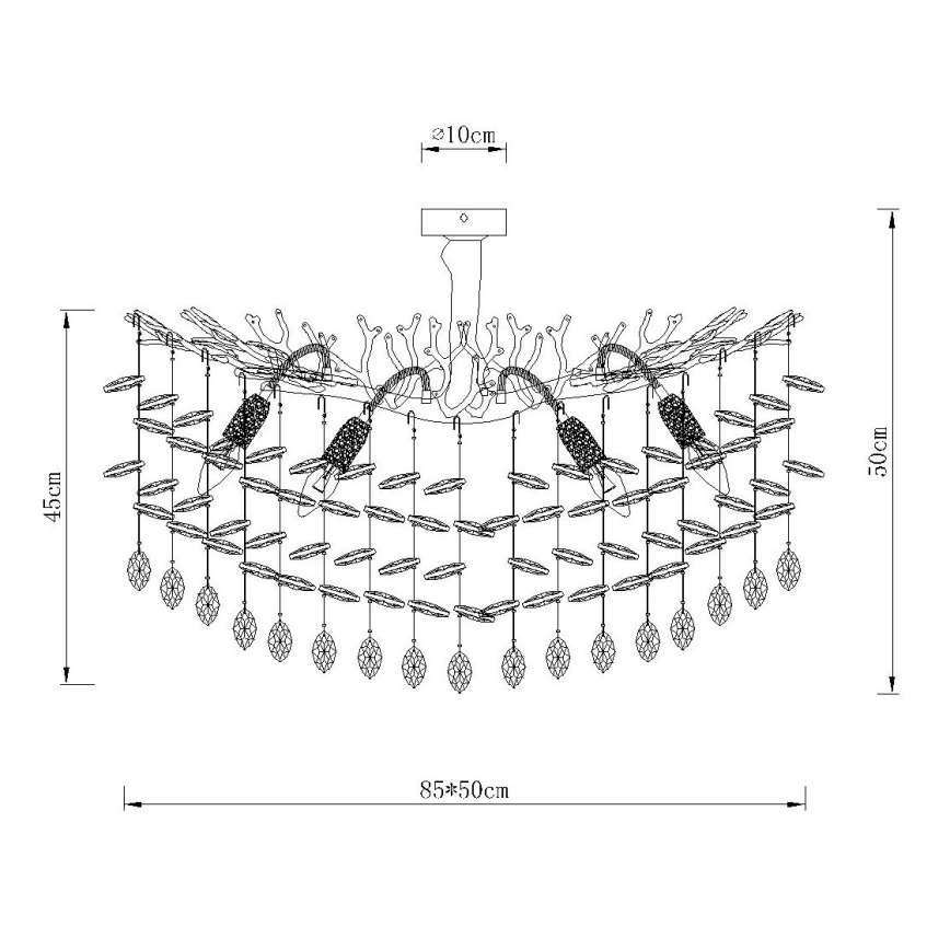 Globo - Φωτιστικό οροφής σε ράβδο 7xE14/40W/230V ασημί