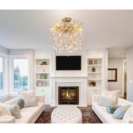 Globo - Πολύφωτο φωτιστικό οροφής με ράβδο 6xE14/40W/230V χρυσό