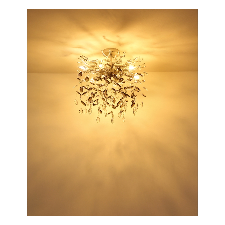 Globo - Πολυέλαιος σε ράβδο 6xE14/40W/230V ασημί