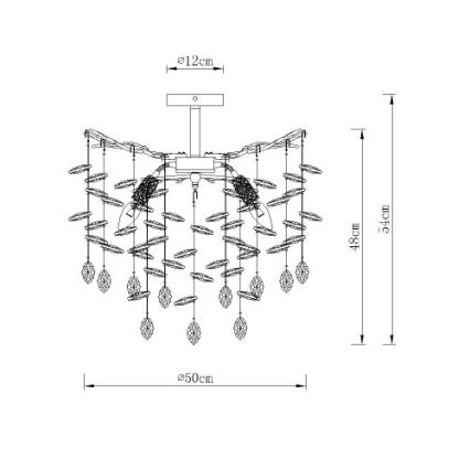 Globo - Πολυέλαιος σε ράβδο 6xE14/40W/230V ασημί