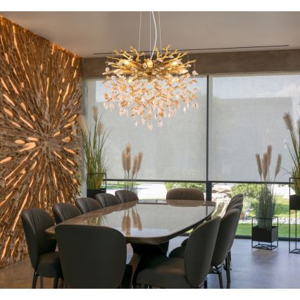 Globo - Κρεμαστό φωτιστικό με σύρμα ανάρτησης 8xE14/40W/230V χρυσό