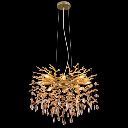 Globo - Κρεμαστό φωτιστικό με σύρμα ανάρτησης 8xE14/40W/230V χρυσό