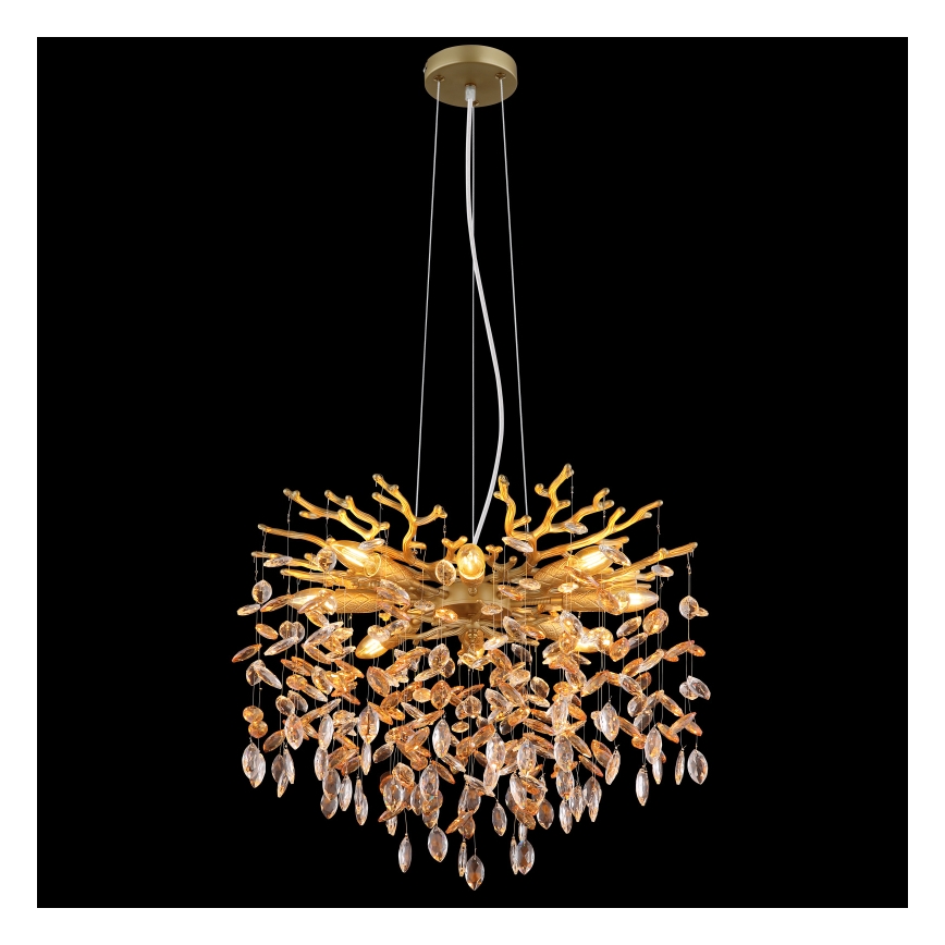 Globo - Κρεμαστό φωτιστικό με σύρμα ανάρτησης 8xE14/40W/230V χρυσό