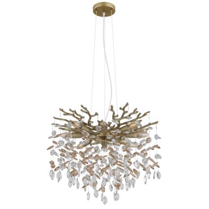 Globo - Κρεμαστό φωτιστικό με σύρμα ανάρτησης 8xE14/40W/230V χρυσό