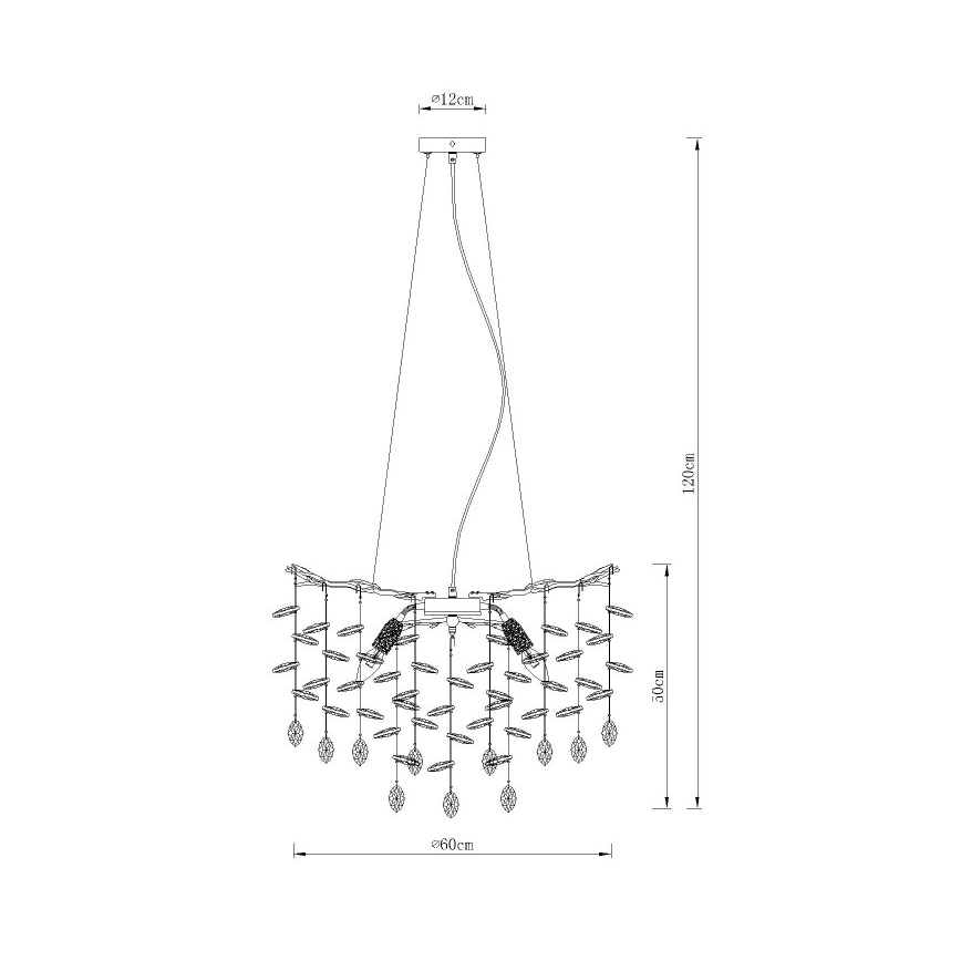 Globo - Κρεμαστό φωτιστικό με σύρμα ανάρτησης 8xE14/40W/230V χρυσό