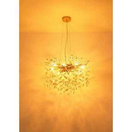 Globo - Κρεμαστό φωτιστικό με καλώδιο 10xE14/40W/230V χρυσό