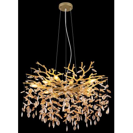 Globo - Κρεμαστό φωτιστικό με καλώδιο 10xE14/40W/230V χρυσό