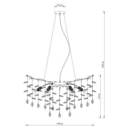 Globo - Κρεμαστό φωτιστικό με καλώδιο 10xE14/40W/230V χρυσό