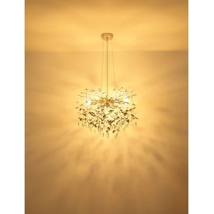 Globo - Κρεμαστός πολυέλαιος με καλώδιο 10xE14/40W/230V ασημί