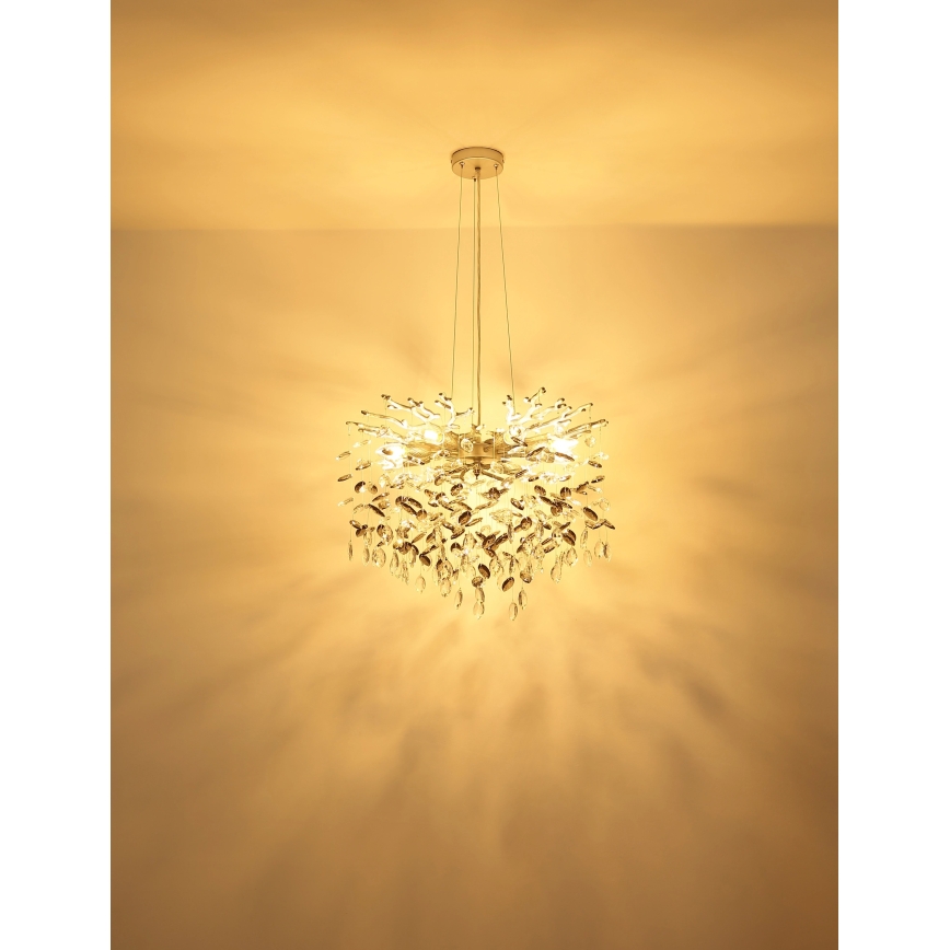 Globo - Κρεμαστός πολυέλαιος με καλώδιο 10xE14/40W/230V ασημί