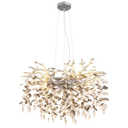 Globo - Κρεμαστός πολυέλαιος με καλώδιο 10xE14/40W/230V ασημί