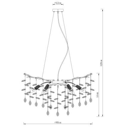 Globo - Κρεμαστός πολυέλαιος με καλώδιο 10xE14/40W/230V ασημί