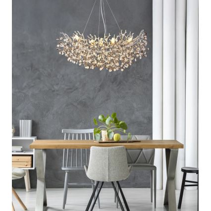 Globo - Κρεμαστό φωτιστικό με καλώδιο 10xE14/40W/230V ασημί
