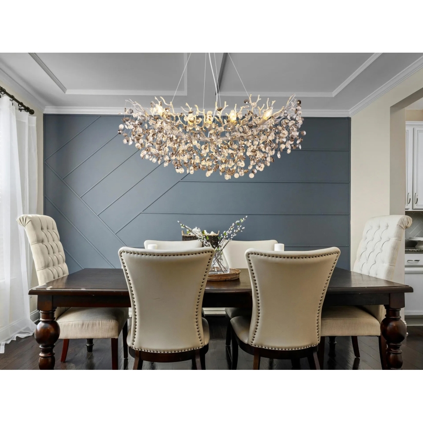 Globo - Κρεμαστό φωτιστικό με καλώδιο 10xE14/40W/230V ασημί