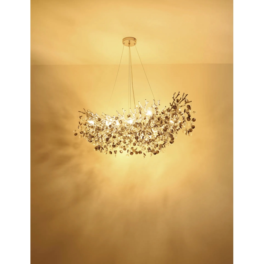 Globo - Κρεμαστό φωτιστικό με καλώδιο 10xE14/40W/230V ασημί