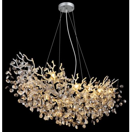 Globo - Κρεμαστό φωτιστικό με καλώδιο 10xE14/40W/230V ασημί