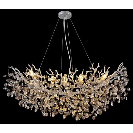 Globo - Κρεμαστό φωτιστικό με καλώδιο 10xE14/40W/230V ασημί