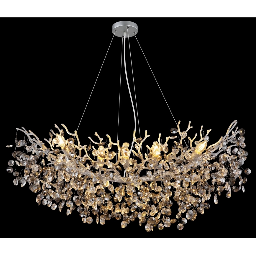 Globo - Κρεμαστό φωτιστικό με καλώδιο 10xE14/40W/230V ασημί