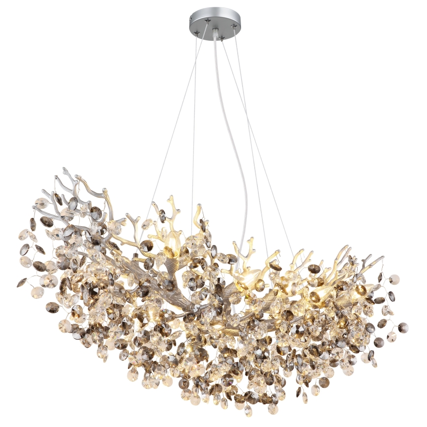 Globo - Κρεμαστό φωτιστικό με καλώδιο 10xE14/40W/230V ασημί