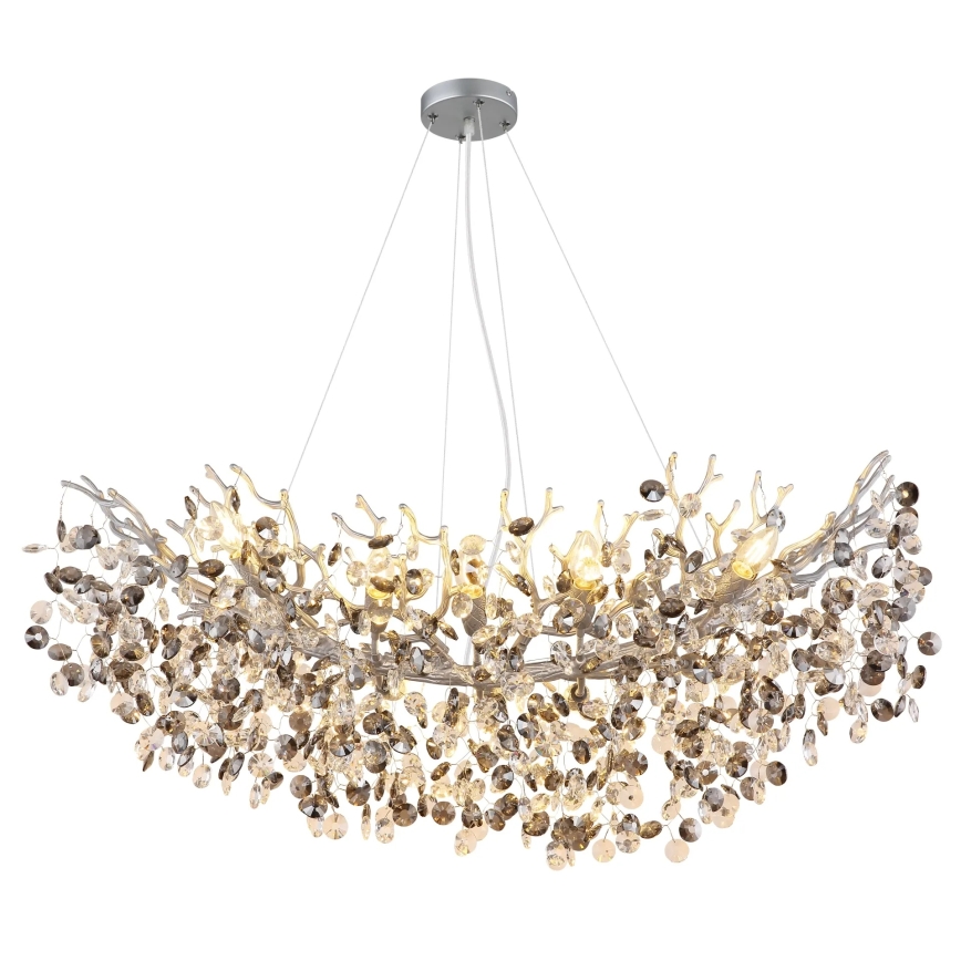 Globo - Κρεμαστό φωτιστικό με καλώδιο 10xE14/40W/230V ασημί