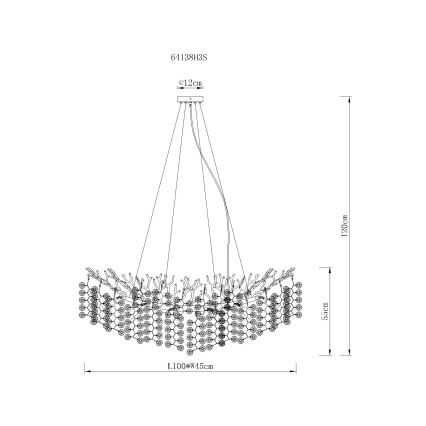 Globo - Κρεμαστό φωτιστικό με καλώδιο 10xE14/40W/230V ασημί
