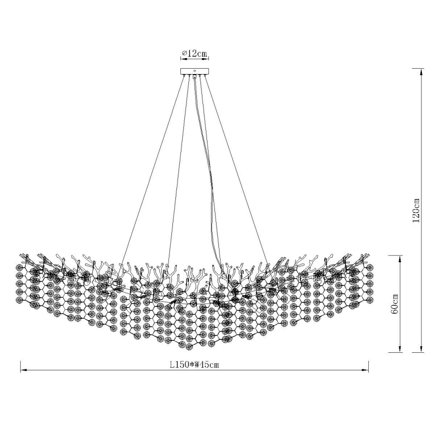 Globo - Πολυέλαιος με καλώδιο 16xE14/40W/230V, χρυσό